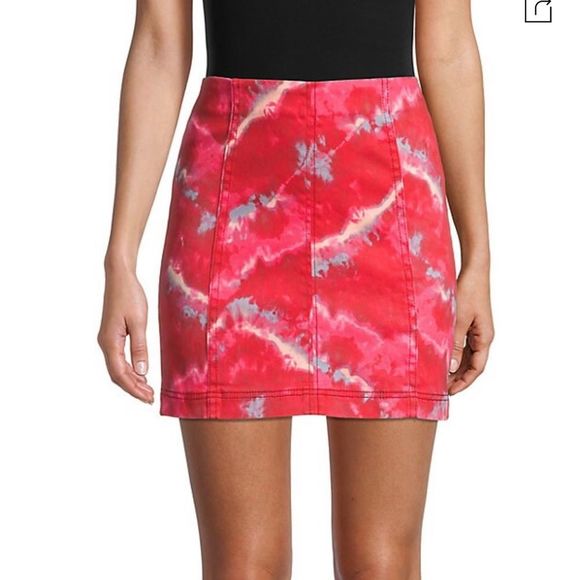 Free People Dresses & Skirts - Free people tie dye denim skirt